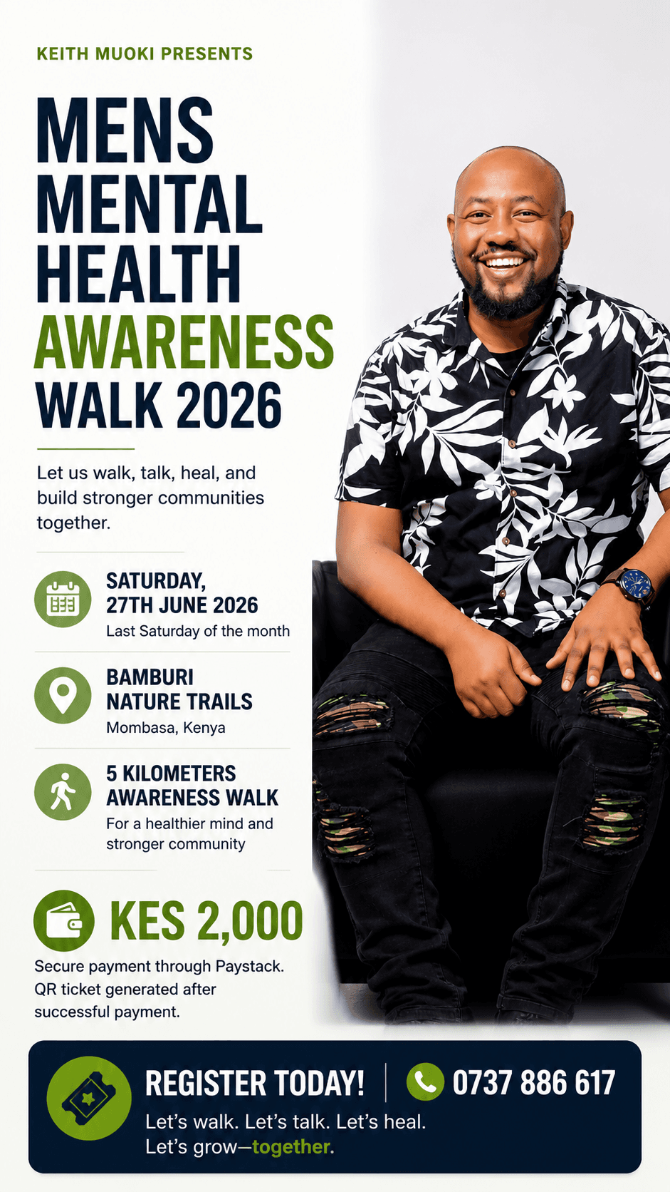 Men's Mental Health Awareness Walk 2026 poster